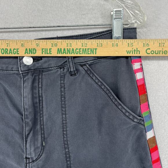 PILCRO Pants 29 ANTHROPOLOGIE Side Striped Canvas Ankle Utility Hi Rise Gray - Picture 12 of 16